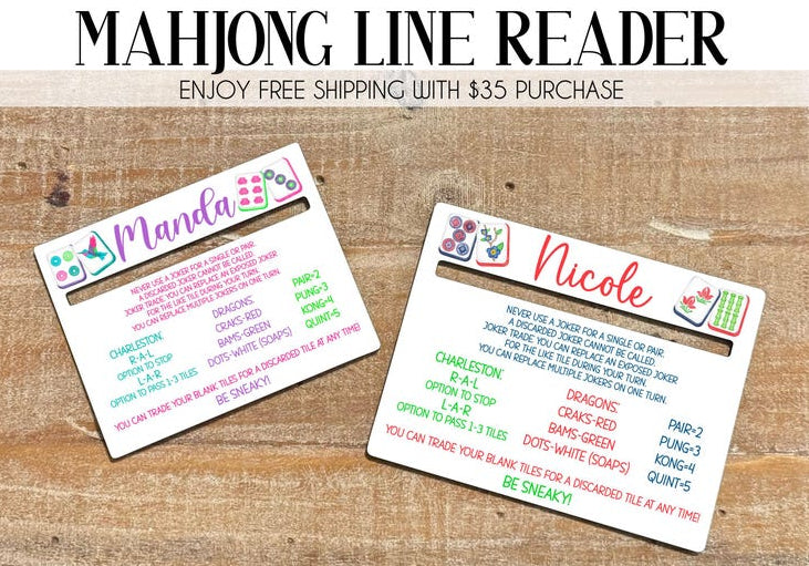 Mahjong Line Reader, Mahjong Accessories, Personalized Mahjong Gifts, Mahjong Line Finder, Mahjong Lover Gift, Mahjong Gift, Mahjong