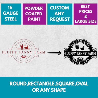Custom Metal Sign with Logo, Personalized Outdoor Sign, Custom Bar Sign, Circle Any Shape Sign, Waterproof Store Sign, Large Commercial Sign