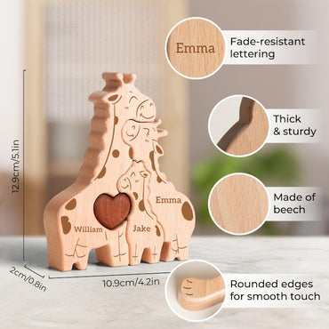 Personalised Giraffe Family Puzzle, Mothers Day Gift, Anniversary, Baby Shower, Home Decor, Safari Nursery Decor, Kids Room, New Mummy Ideas