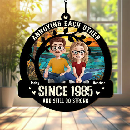 Custom Annoying Each Other Since Hanging Suncatcher, Couple Anniversary Gift, Couple Keepsake Gifts, Valentine's Day Gifts, Wedding Gifts