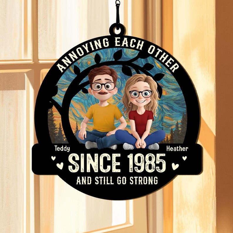 Custom Annoying Each Other Since Hanging Suncatcher, Couple Anniversary Gift, Couple Keepsake Gifts, Valentine's Day Gifts, Wedding Gifts