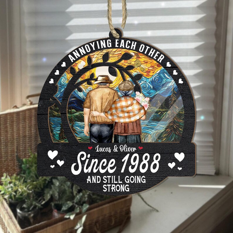 Annoying Each Other Window Hanging Suncatcher, Personalized Couple Keepsake Gifts, Anniversary Gift, Couple Ornament, Wedding Gifts