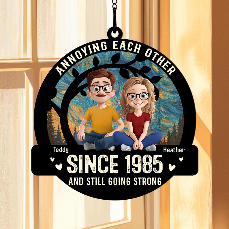 Custom Annoying Each Other Since Hanging Suncatcher, Couple Anniversary Gift, Couple Keepsake Gifts, Valentine's Day Gifts, Wedding Gifts