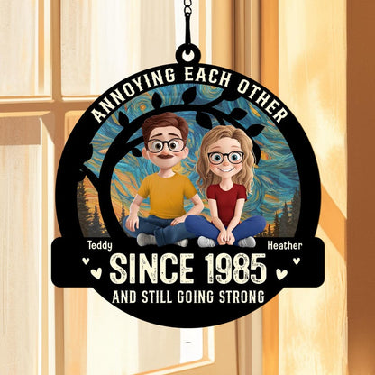 Custom Annoying Each Other Since Hanging Suncatcher, Couple Anniversary Gift, Couple Keepsake Gifts, Valentine's Day Gifts, Wedding Gifts