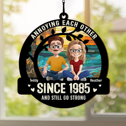Custom Annoying Each Other Since Hanging Suncatcher, Couple Anniversary Gift, Couple Keepsake Gifts, Valentine's Day Gifts, Wedding Gifts