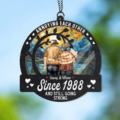 Annoying Each Other Window Hanging Suncatcher, Personalized Couple Keepsake Gifts, Anniversary Gift, Couple Ornament, Wedding Gifts