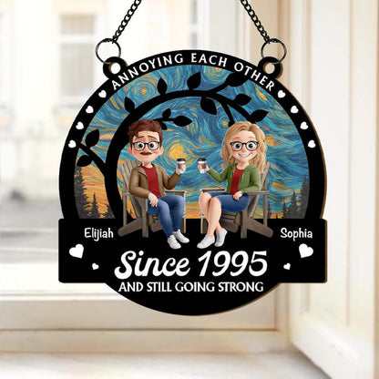 Personalized Window Hanging Suncatcher Ornament, Annoying Each Other Since, Couple Anniversary Gift, Couple Keepsake Gifts, Wedding Gifts