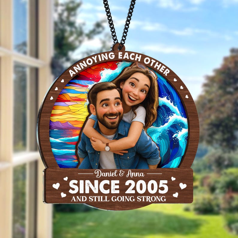 Personalized Annoying Each Other Since Window Hanging Suncatcher Ornament, Couple Anniversary Gift, Couple Keepsake Gifts, Wedding Gifts