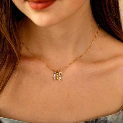 Personalized Multiple Name Necklace, Vertical Name Family Necklace, Children Names Jewelry for Mom, Mother Day Gift for Grandma, Wife