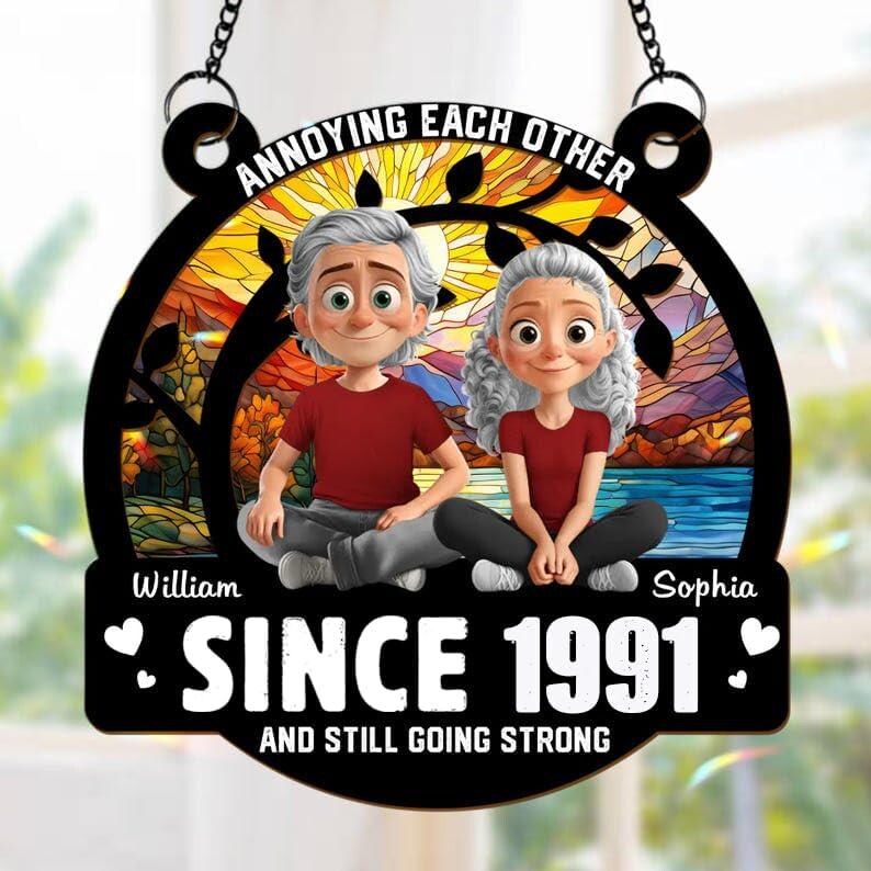 Annoying Each Others Since and Still Going Strong Couple SunCatcher Ornament, Husband and Wife SunCatcher Ornament Gifts