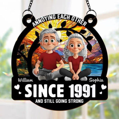 Annoying Each Others Since and Still Going Strong Couple SunCatcher Ornament, Husband and Wife SunCatcher Ornament Gifts