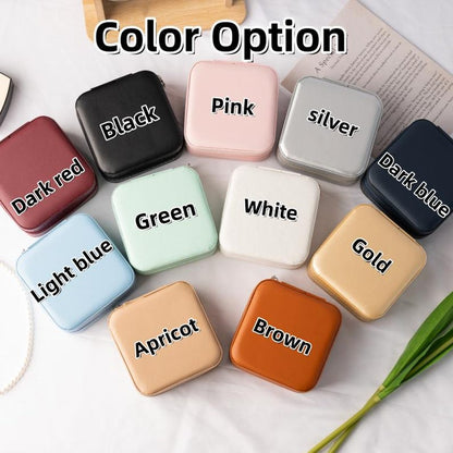 Personalized Leather Travel Jewelry Box with Name,Birthday Gift for Women,Flower Jewelry Box,Bridesmaid Gift,Wedding Gift,Mothers Day Gifts