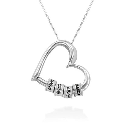 Personalized Heart Necklace ¨C Custom Family Name Beads Necklace