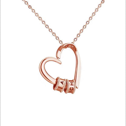Personalized Heart Necklace ¨C Custom Family Name Beads Necklace
