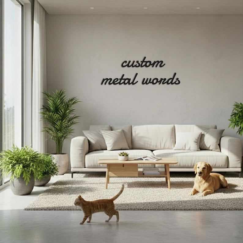 Custom Metal Wall Sign: Personalized Custom Words 5 Color