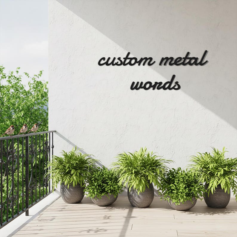 Custom Metal Wall Sign: Personalized Custom Words 5 Color
