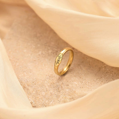 Personalized Birth Flower Ring, Dainty Custom Stacking Ring, Minimalist Floral Jewelry, Bridesmaid, Gift for Mom, mothers day, Size US(3-12)