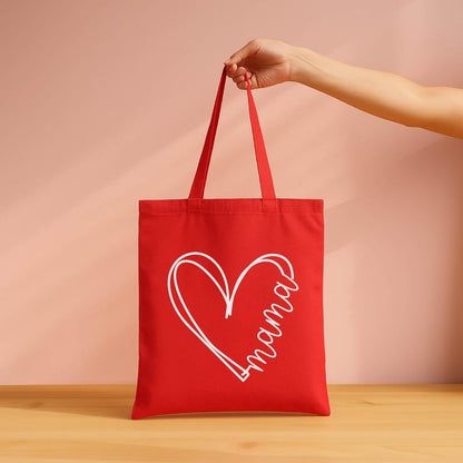 Custom Love Heart Tote Bag with Name: Valentine's Day, Christmas, Bachelorette Gifts for Women