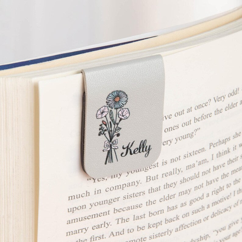 Your Personal Blossom, Your Reading Charm - Personalized Name Magnetic Bookmark Clip