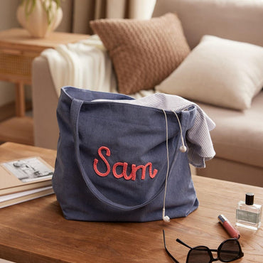 Custom Corduroy Tote Bag, Personalized Corduroy Bag, Everyday Essential Tote, Travel Crossbody Bag, Valentines Day gift, Easter Gifts