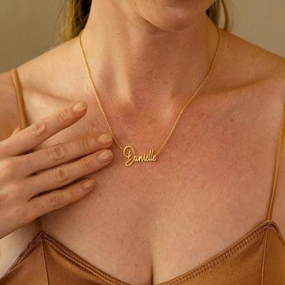 Personalized Name Necklace, Custom 18K Gold Plated Name Necklace, Minimalist Name Necklace, Christmas Gift, Mother's Day Gift, Gift for Her