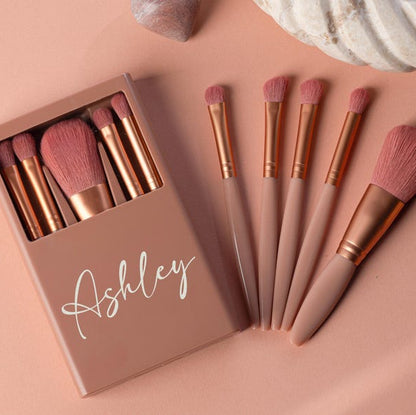 Personalized Makeup Brushes Set with Box, Personalized Gifts for Her, Cosmetic Brushes Set, Travel Makeup Brushes, Gifts for Her