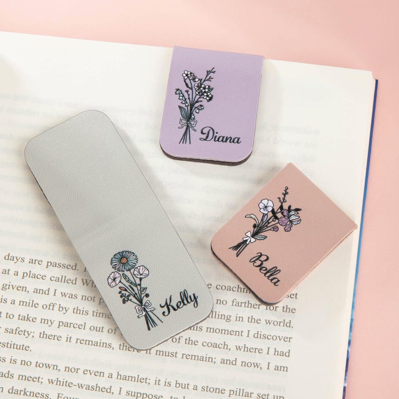 Your Personal Blossom, Your Reading Charm - Personalized Name Magnetic Bookmark Clip
