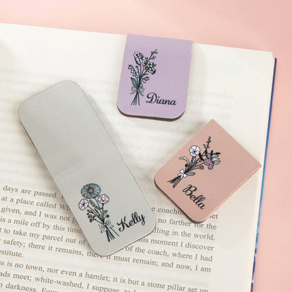 Your Personal Blossom, Your Reading Charm - Personalized Name Magnetic Bookmark Clip