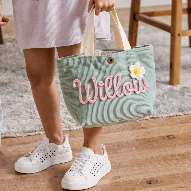 Personalized Name Tote Handbag: Custom Children's Gift,Custom Name Tote Handbag,Baby Shower Gifts, Children's name handbags,Christmas Gift