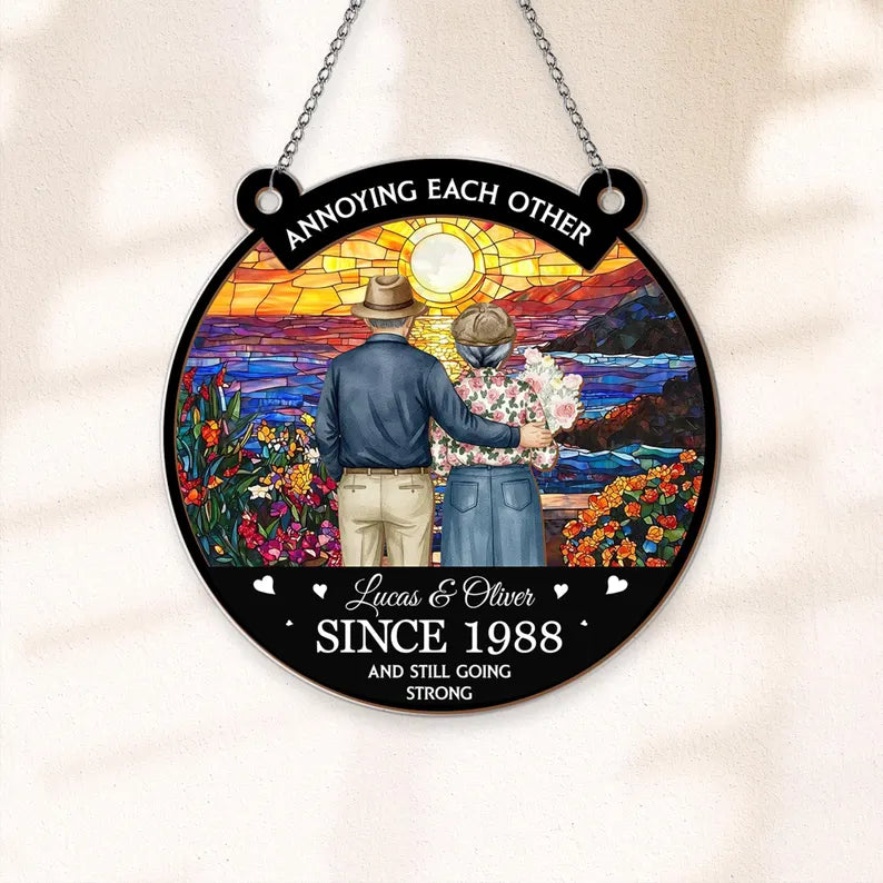 Personalized Annoying Each Other Suncatcher Custom Couple Keepsake Window Hanging Engaged Wedding Anniversary Gift For Couple