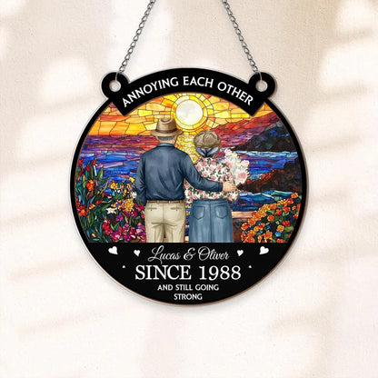 Personalized Annoying Each Other Suncatcher Custom Couple Keepsake Window Hanging Engaged Wedding Anniversary Gift For Couple