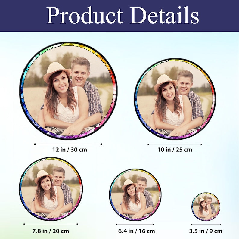 Custom Photo Stained Glass Suncatcher: Couple Portrait Window Decor, Valentine Gift, Anniversary Gift for Husband Wife