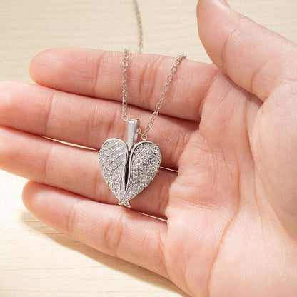 Personalized Sterling Silver Angel Wing Photo Locket Necklace-My Guardian Angel Always Close to My Heart Mother'sDay Gift
