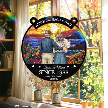 Personalized Annoying Each Other Suncatcher Custom Couple Keepsake Window Hanging Engaged Wedding Anniversary Gift For Couple