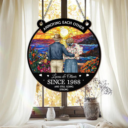 Personalized Annoying Each Other Suncatcher Custom Couple Keepsake Window Hanging Engaged Wedding Anniversary Gift For Couple
