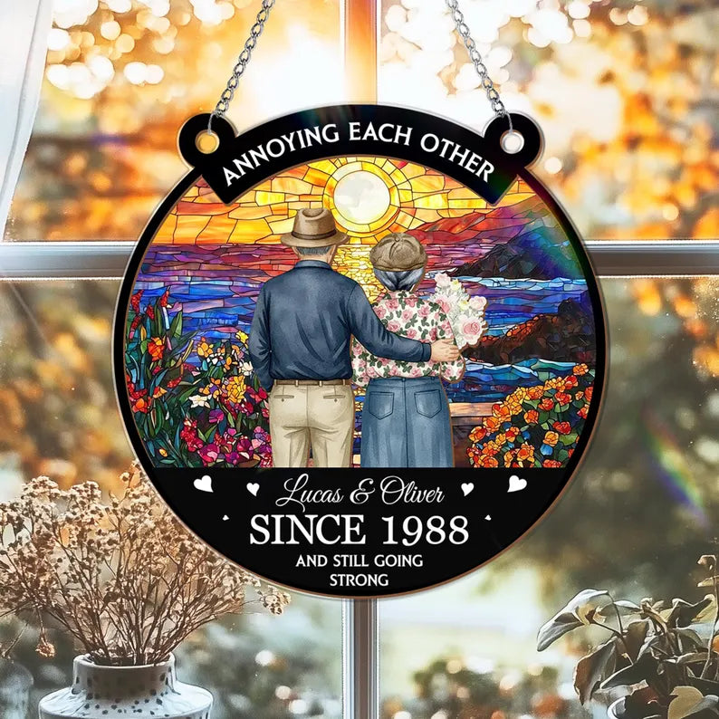 Personalized Annoying Each Other Suncatcher Custom Couple Keepsake Window Hanging Engaged Wedding Anniversary Gift For Couple