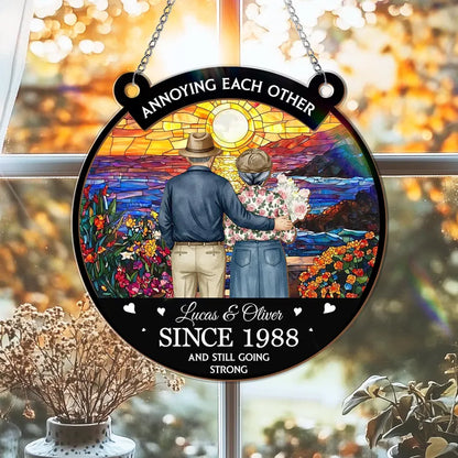 Personalized Annoying Each Other Suncatcher Custom Couple Keepsake Window Hanging Engaged Wedding Anniversary Gift For Couple
