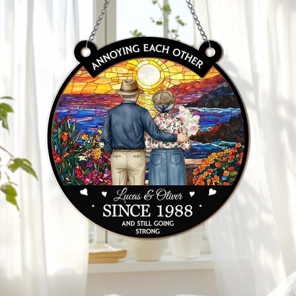 Personalized Annoying Each Other Suncatcher Custom Couple Keepsake Window Hanging Engaged Wedding Anniversary Gift For Couple