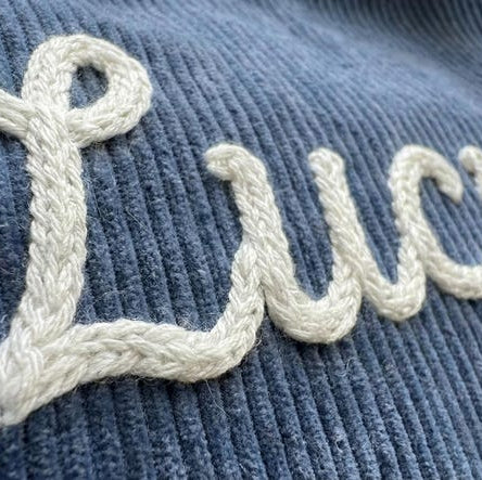 Personalized Corduroy Tote Bag, Custom Embroidered Name Shoulder Bag, Large 17¡± Everyday Shopper, Gift for Her