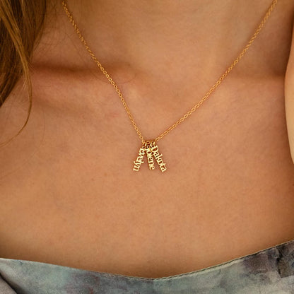 Personalized Multiple Name Necklace, Vertical Name Family Necklace, Children Names Jewelry for Mom, Mother Day Gift for Grandma, Wife