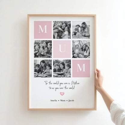 Personalised Mum or Mom Photo Print ¨C Custom Gift from Son or Daughter, Mother¡¯s Day Gift for Mum/Mom, Christmas Gift, Photo Keepsake
