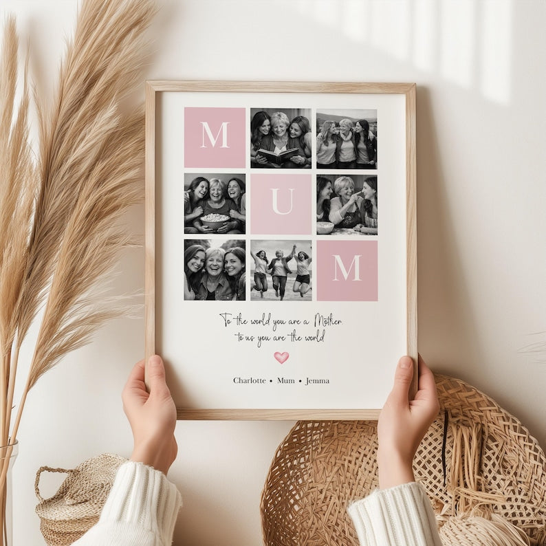 Personalised Mum or Mom Photo Print ¨C Custom Gift from Son or Daughter, Mother¡¯s Day Gift for Mum/Mom, Christmas Gift, Photo Keepsake