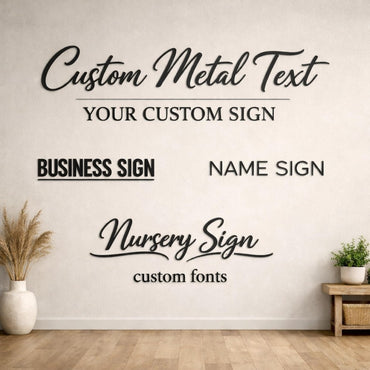 Custom Metal Word, Your Custom Text, Custom Name Script Metal Sign, Personalized Wall Decor, Housewarming Gift