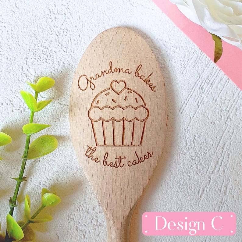 Grandma Bakes The Best Cakes Personalised Baking Wooden Spoon, Mothers Day Spoon Gift, Cake Baking, Birthday Gift, Nana, Nanny, Granny