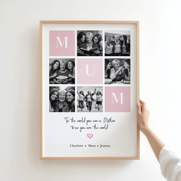 Personalised Mum or Mom Photo Print ¨C Custom Gift from Son or Daughter, Mother¡¯s Day Gift for Mum/Mom, Christmas Gift, Photo Keepsake