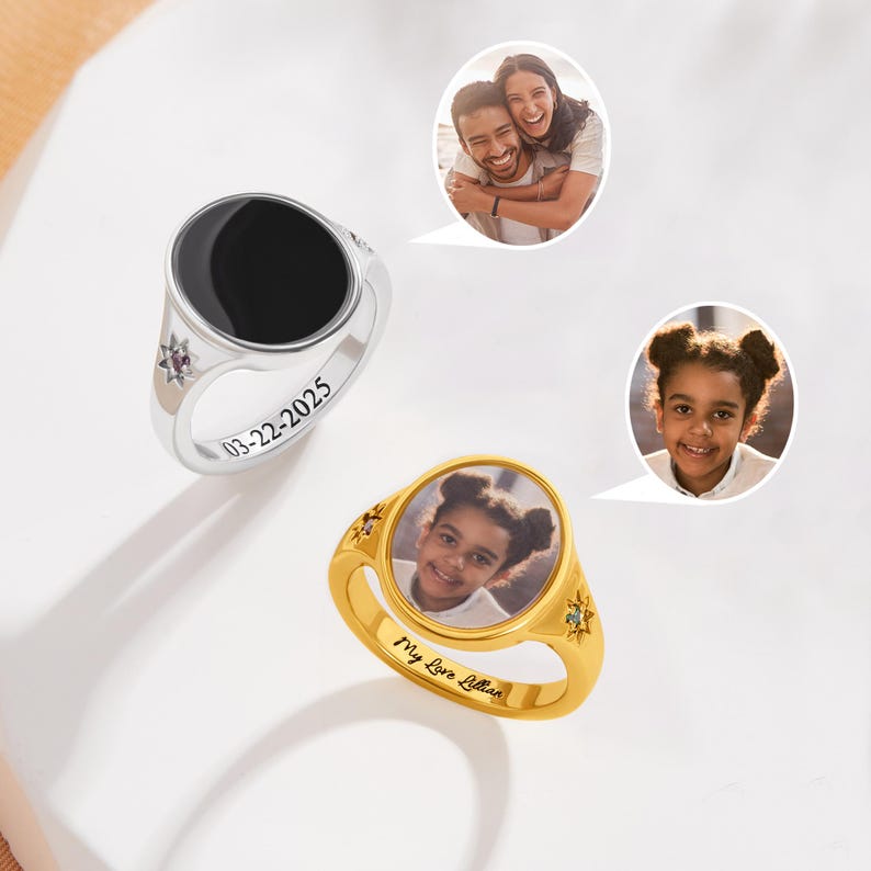 Personalized Heat Activated Photo Ring, Memorial Photo Ring, Photo Jewelry, Graduation Gift, Personalized Gifts, Memory Gifts, Gifts for Her