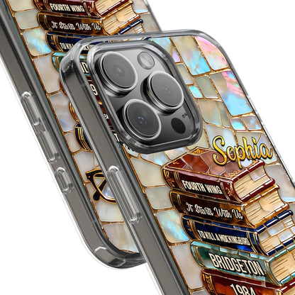 Personalized Book Title 3D Effect Book Lovers Phone Case, Bookish Phone Cover Gift for Girls, Custom Name Phone Case Bookish for Iphone