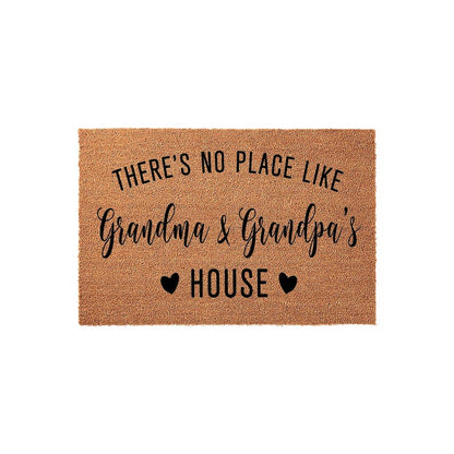 Custom Personalized Doormat: There's No Place Like Grandma And Grandpa's House, Welcome Mat, Door Mat, Mother's Day Gift
