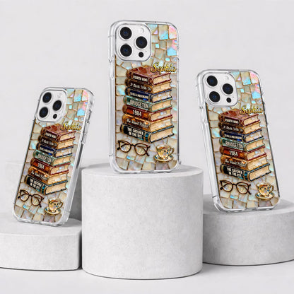 Personalized Book Title 3D Effect Book Lovers Phone Case, Bookish Phone Cover Gift for Girls, Custom Name Phone Case Bookish for Iphone