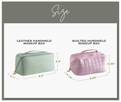Monogram Embroidered Toiletry Bag, Mothers Day Gift, Large Vegan Leather Makeup Organizer, Personalized Bridesmaid Proposal Gift [T]